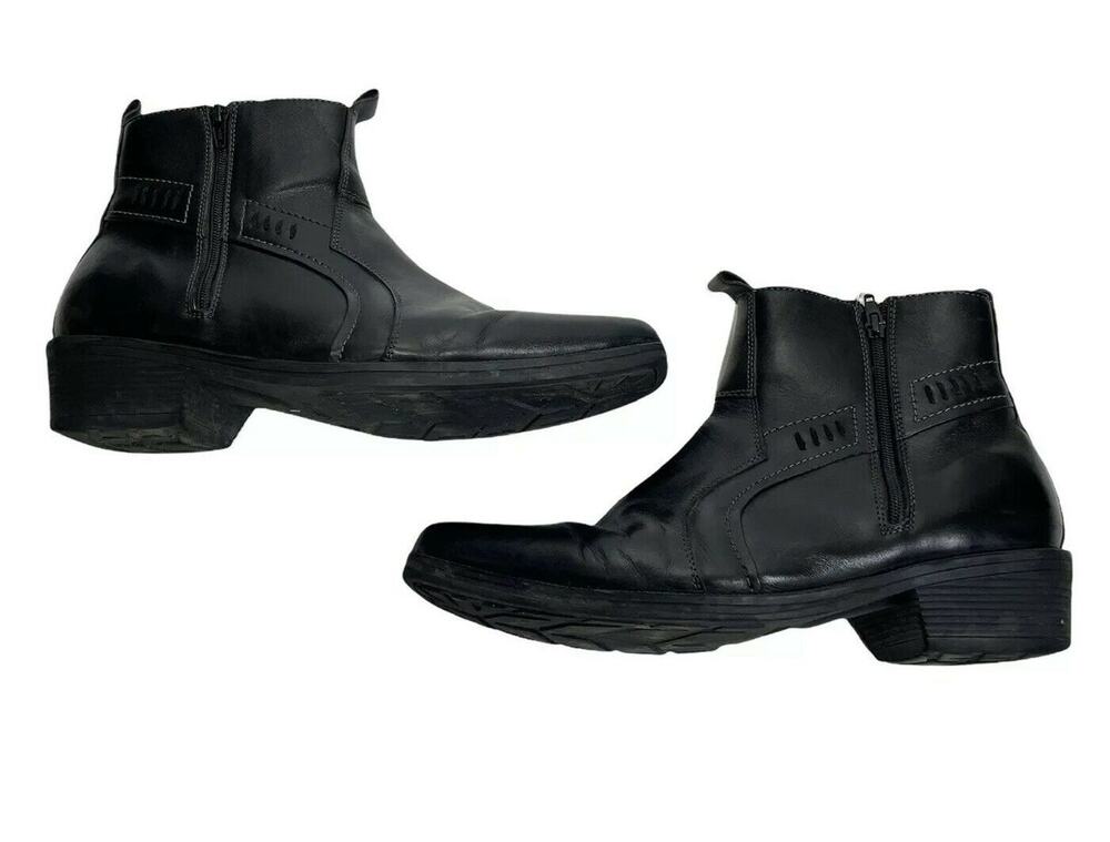 pavers double zip leather ankle boots size 46